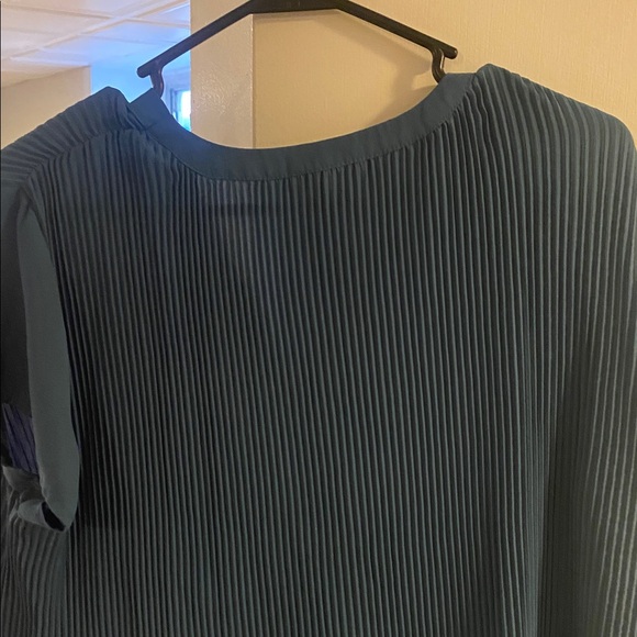 Pleione Teal Pleated Blouse - Picture 4 of 6